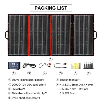Flexibel Zonnepaneel – Opvouwbaar Zonnepaneel – Mobiel Zonnepaneel – Lichtgewicht Zonnepaneel – Hoog Rendement – Weerbestendig - 18V - 200W - QUORE