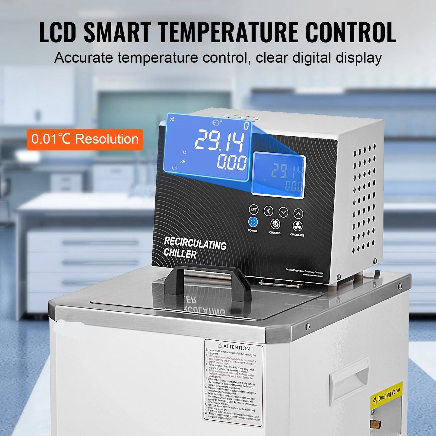 Laboratoriumkoeler – Temperatuurregelaar – Circulator – Koelapparaat – Verwarming – Precisie 0,01°C – RVS