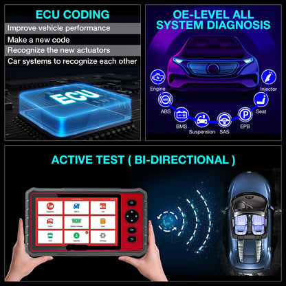OBD2 Scanner – Auto Diagnosetool – Foutcode Lezer – Diagnose Scanner – Autodiagnose Apparaat – 7 Inch Touchscreen – 28 Resetfuncties