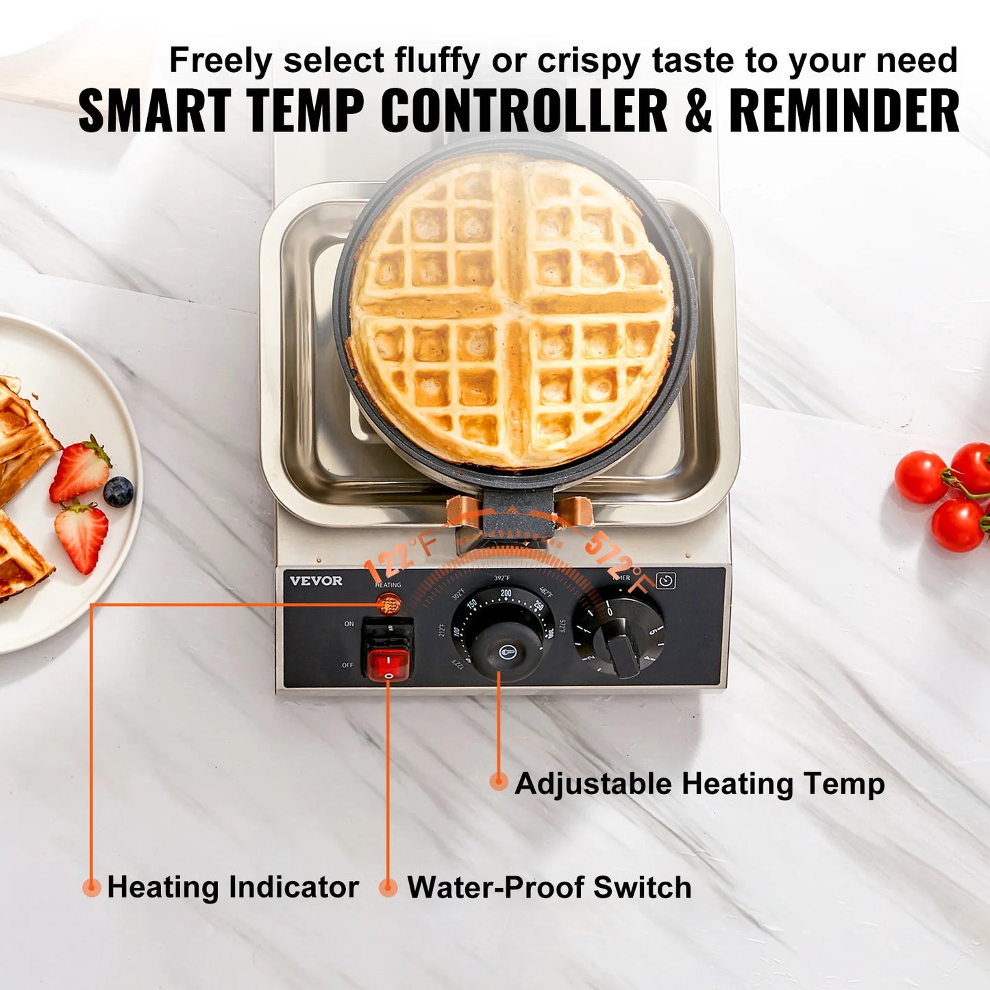 Wafelijzer - Wafelmaker - Ronde Wafelmaker - Wafelmix - Poffertjesmaker - Poffertjespan - Poffertjespan Inductie - Poffertjespan Elektrisch - met Teflon-Coating en RVS Behuizing