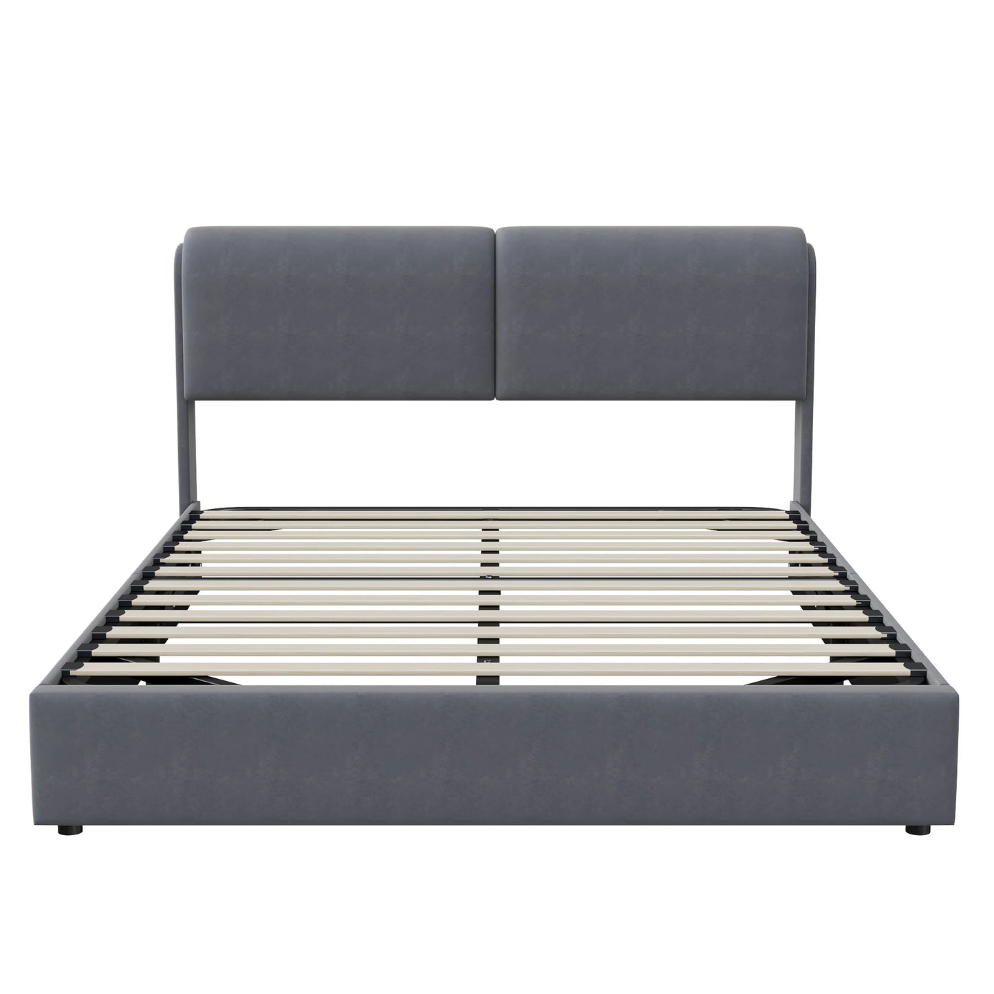 Bedboxspring – Boxspring Bed – Velvet Bed – Bed Met Opbergruimte – Hydraulische Opbergruimte – Verstelbaar Hoofdbord – LED-Verlichting