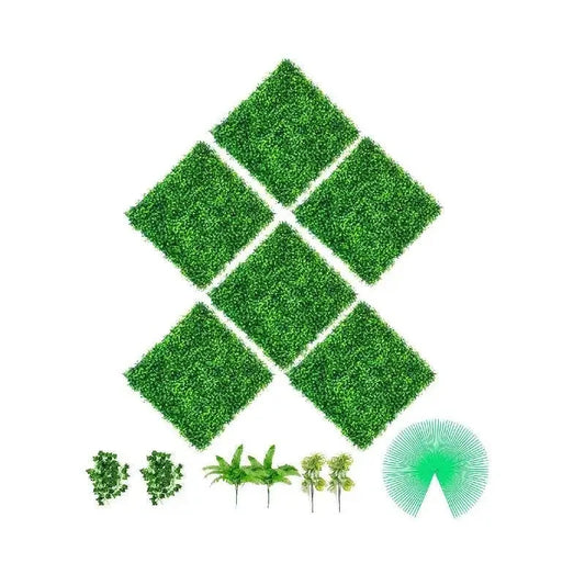 VEVOR Gras Wanddecoratie - 50x50 cm - Gras Panelen - 12 stuks - Groene Kunstmatige Gras Achtergrondwand - Ecologische Stijl Wanddecoratie - Kunstgras Wandpaneel - Groene Plantenwand Decoratie - Groen Privacy Fence Backyard Wedding Party Background - QUORE
