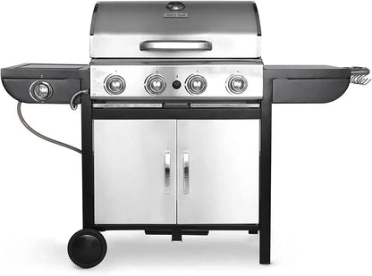 Gasbarbecue – Gas Grill – BBQ Grill – Trolley Barbecue – Outdoor Grill – 4+1 RVS Branders – Inclusief Thermometer