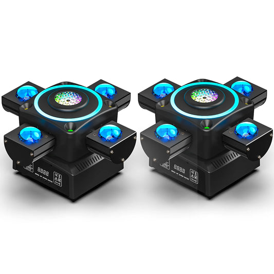 Movingheadlicht – Discolamp – Podiumverlichting – DJ Licht – Laserlicht – 2 Stuks – 90W RGBW LED – 540° Draaibereik met DMX512 Besturing