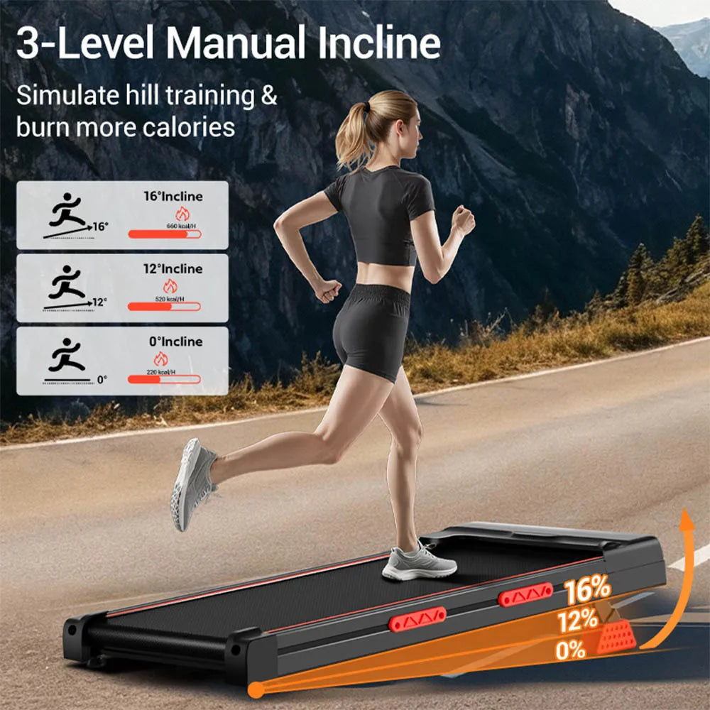ROBORE X5 Walking Pad with 16% Incline, Triple Shock Absorption, Quiet 2.5HP Brushless Motor, 10km/h Speed, Max Load 150kg - QUORE