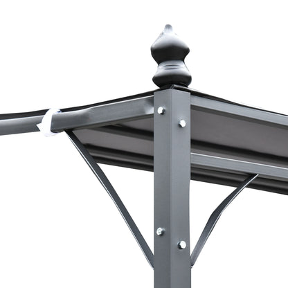 Tuin Pergola 3x3m - Waterdicht Zonnescherm - Met 16 Afwateringsgaten - UV Beschermend Dak - Stalen Frame - Grijze Partytent - QUORE