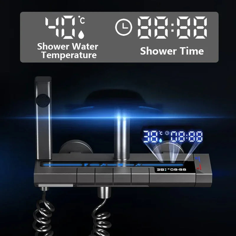 Doucheset – Regendouche – Douchekop – Douchesysteem – Douchekraan – Hoogwaardig Luchtvaartaluminium – Digitale Temperatuurdisplay Met LED
