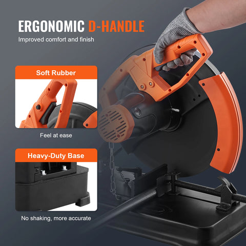 Miter Saw - Grinding Chop Saw - 2300W - Miter Saw and Crosscut Saw - Saw Table - 14"/355mm Blade Diameter - 0-45° Adjustable Angle Miter Saw