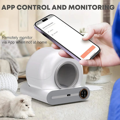 Slimme Kattenbak - Zelfreinigende Kattenbak - Automatische Kattenbak - 65L - Kattenbak - Extra Grote - Geurcontrole - voor Katten - met App