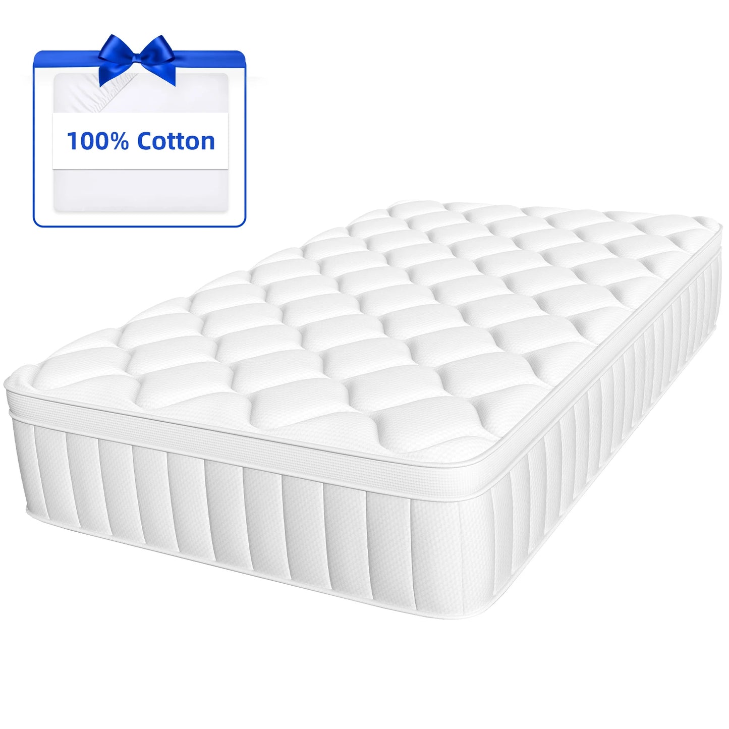 7-Zone Pocketvering Matras – Springmatras – Bedmatras – Matrassen – Pocketveringbed – 90x200 cm – 25 cm Dikte – Medium Stevig – Ademend & Hypoallergeen