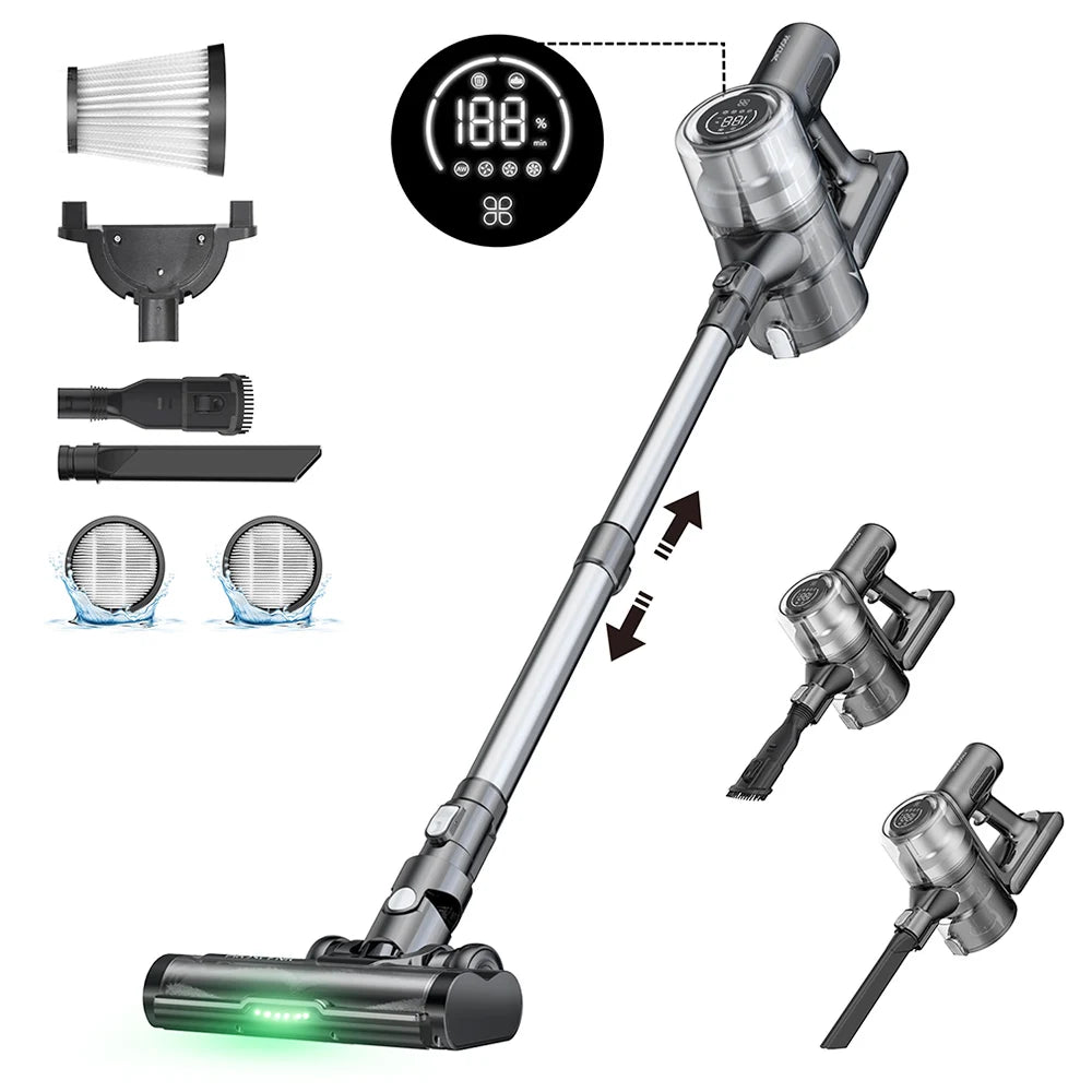 Draadloze Steelstofzuiger – Steelstofzuiger – Snoerloze Stofzuiger – Accu Stofzuiger – Handstofzuiger – 35 Kpa Zuigkracht – 45 Minuten Batterijduur
