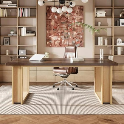 Bureau – Computerbureau – Werktafel – Bureautafel – Kantoormeubilair – Groot werkblad 200x60 cm – 2 Laden Voor Opbergruimte - QUORE
