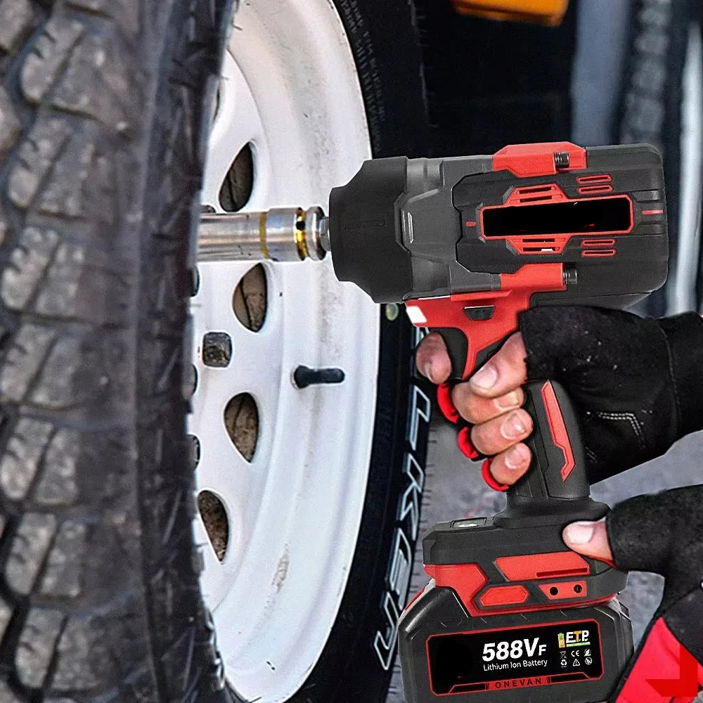 Slagmoersleutel - met Accu - Slagschroevendraaier - 2800Nm - Draadloze - Elektrische - Brushless Motor - 5 Snelheden - 18V - 1/2 Inch - 2 Accu - QUORE