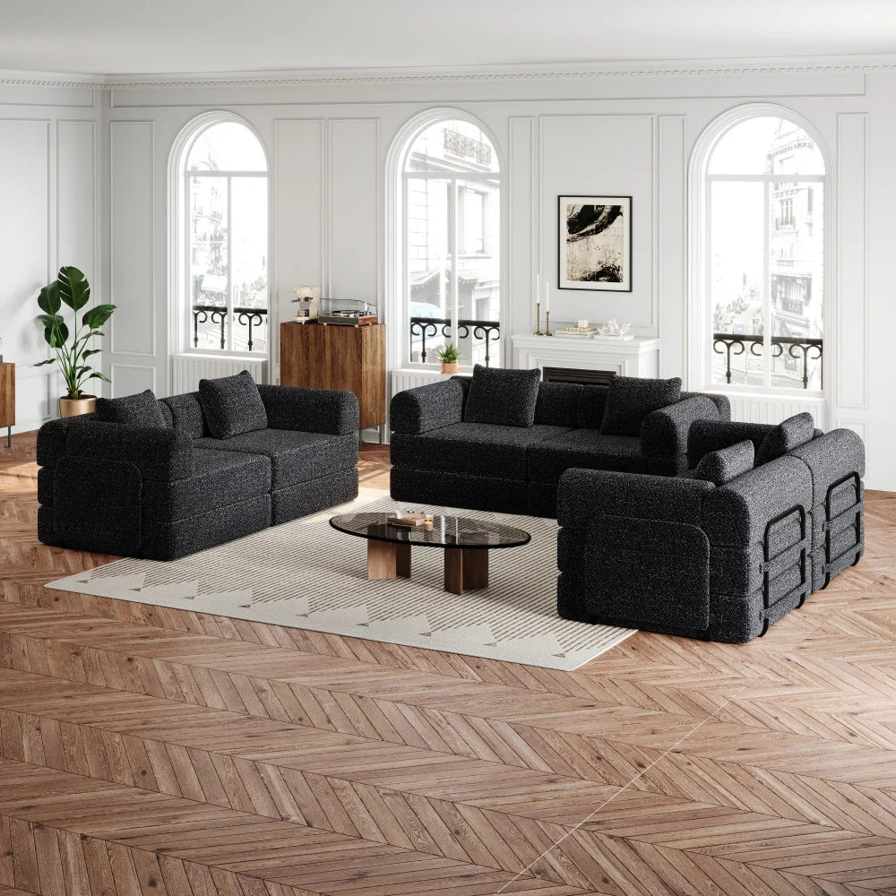 Slaapbank – Bank – Logeerbed – Slaapstoel – Sofa – Chenille Bekleding – Opbergruimte in Armleuning – Robuust Metalen Frame - QUORE