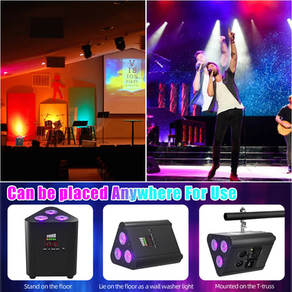 Par Lamp – LED Spot – Stage Light – DJ Verlichting – RGBW Licht – Oplaadbaar Batterij – Draadloos – 12W Vermogen – DMX Controle