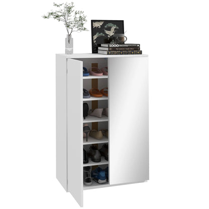 Schoenenkast – Schoenopberger – Schoenopslag – Schoenmeubel – Organisator – Melamine Hout – Vijf Verstelbare Planken - 60 x 32 x 95 cm - Wit