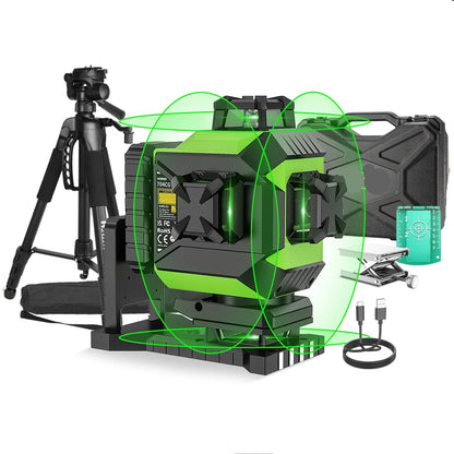 4D Lijnlaser – Laserwaterpas – Kruislijnlaser – Bouwlaser – Lijnwaterpas – 4x 360° Lijnen – Zelfnivellerend