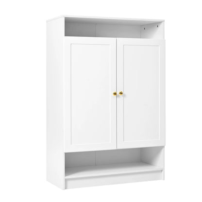 Schoenenkast – Schoenopberger – Schoenenschrank – Schoenenkastje – Schoenenmeubel – Grote Capaciteit – Verstelbare Legplanken – Wit Spaanplaat – Gouden Handgrepen