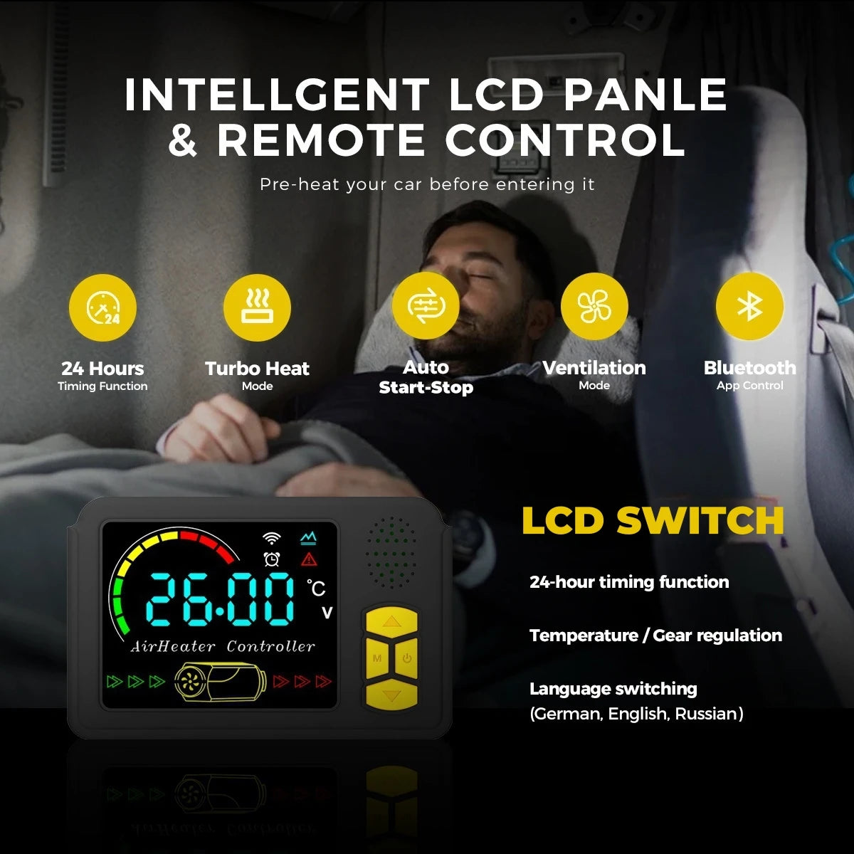 Diesel Luchtverwarmer – Diesel Verhitter – Parkeerhitter – Camper Verwarming – Nachtverwarmer – 8KW Vermogen – Bluetooth App & Thermostaatbediening - QUORE