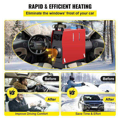 Diesel Luchtverwarmer - Standkachel - Auto verwarming - 8KW - Diesel Kachel - Parkeer Heater - met Geluidsdemper - Eenvoudige Installatie - LCD-schakelaar - QUORE