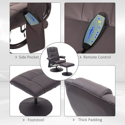 Massagestoel – Relaxfauteuil – Massagezetel – Shiatsu Stoel – Elektrische Stoel – 10 Vibratiestanden – Kunstleer Bekleding