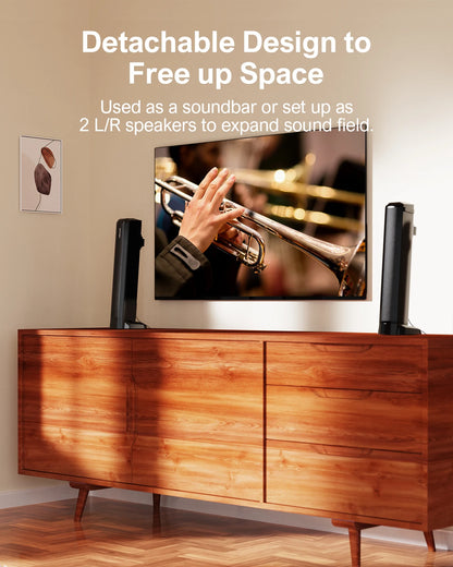 Soundbar - 2.2ch - Soundbar met Subwoofer - Soundbar voor TV - Bluetooth - App Control - Bass Instelbaar - 100W -Geluidssysteem - Zwart