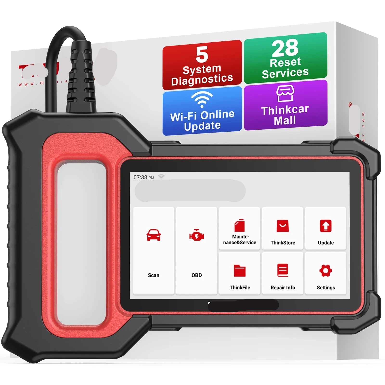 OBD2 Scanner - OBD - Diagnosecomputer - Uitleesapparatuur Auto -  Auto Accessoires - Storing Verwijderen - Auto Uitlezen - 3 Reset Services - Systeem Scanner - 7" Touchscreen - QUORE
