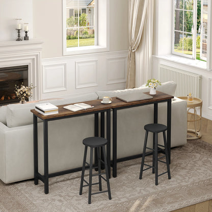 WOLTU Bar Table Bistro Dining Table MDF Wood Vintage 100x40x100cm High Coffee Counter Table for Kitchen Bar Balcony - QUORE