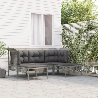 Loungeset Tuin – Tuinmeubelset – Loungehoek – Buitenbank – Gevlochten Resin – Gepoedercoat Staal – Comfortabele Kussens