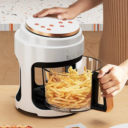 Airfryer - 3L – Heteluchtfriteuse - 1000W – Olievrij Frituren – LED Touchscreen - en 360° Hete Lucht – Voor Gezonder Koken - Veilig in Gebruik - Wit - QUORE