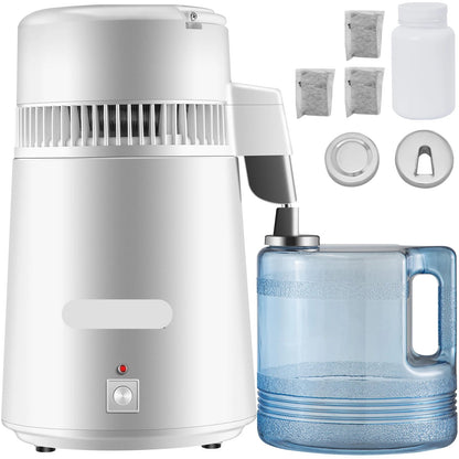 Waterdestilleerder - Destilleerapparaat - RVS - Water Destilleren - 4L - Water Distiller - Destilleerketel - Destilleerder - Purifier & Filter Dispenser – Roestvrij Stalen Drinkwaterverhitter voor Thuis en Kantoor