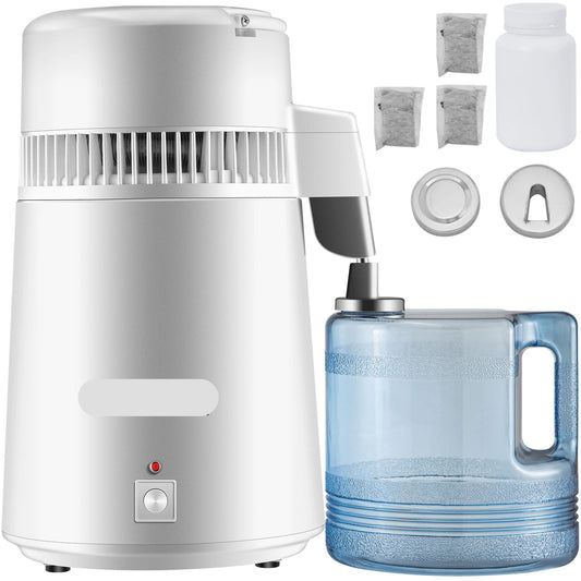 Waterdestilleerder - Destilleerapparaat - RVS - Water Destilleren - 4L - Water Distiller - Destilleerketel - Destilleerder - Purifier & Filter Dispenser – Roestvrij Stalen Drinkwaterverhitter voor Thuis en Kantoor