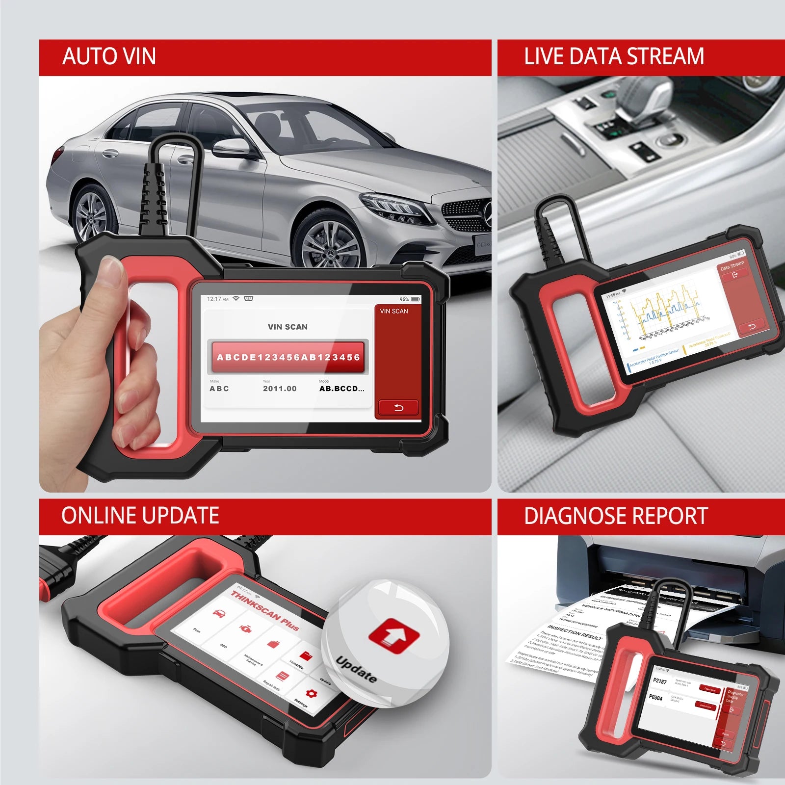 OBD2 Scanner - OBD - Diagnosecomputer - Uitleesapparatuur Auto - Auto Accessoires - Storing Verwijderen - Auto Uitlezen - ABS - SRS - ECM - TCM Systemen - 5" Touchscreen - QUORE