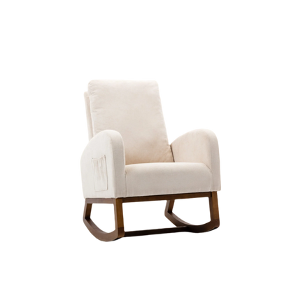 Schommelstoel – Relaxstoel – Fauteuil – Loungestoel – Schommelstoel Babykamer – Massief Rubberwood – Ergonomisch Ontwerp