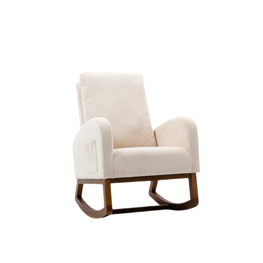 Schommelstoel – Relaxstoel – Fauteuil – Loungestoel – Schommelstoel Babykamer – Massief Rubberwood – Ergonomisch Ontwerp