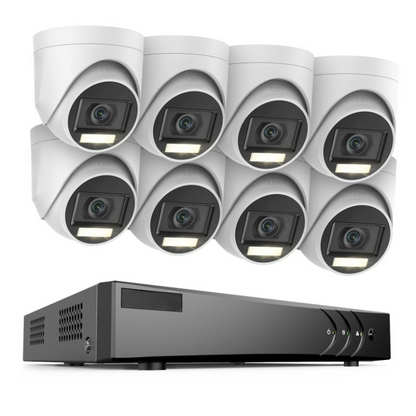 16-kanaals Beveiligingssysteem – Bewakingscamera Set – CCTV Camerasysteem – Videobewaking – 8 HD Camera’s – 5MP Resolutie – Nachtzicht Met Slimme Verlichting - 1TB