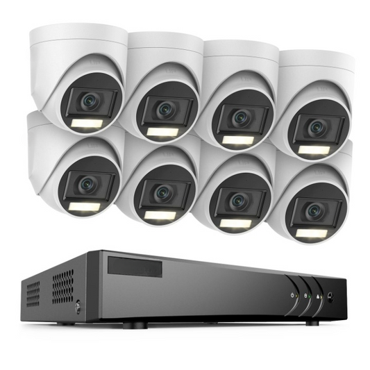 16-kanaals Beveiligingssysteem – Bewakingscamera Set – CCTV Camerasysteem – Videobewaking – 8 HD Camera’s – 5MP Resolutie – Nachtzicht Met Slimme Verlichting - 1TB