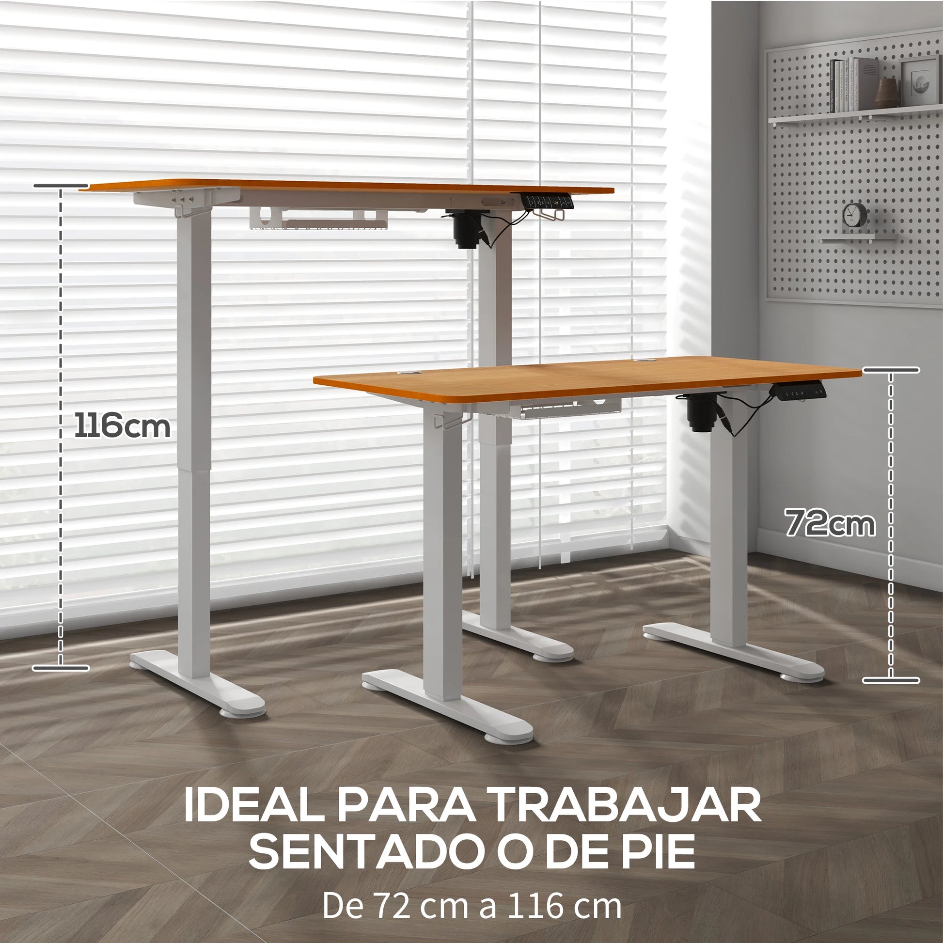 Elektrisch In Hoogte Verstelbaar Bureau – Elektrisch Liftbureau – Zit Sta Bureau – Verstelbaar Bureau – 3 Geheugeninstellingen – Werkblad 120x60 Cm - QUORE