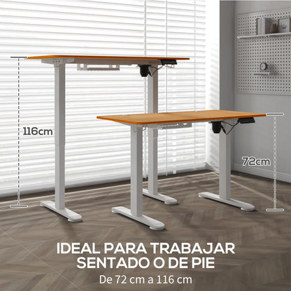 Elektrisch In Hoogte Verstelbaar Bureau – Elektrisch Liftbureau – Zit Sta Bureau – Verstelbaar Bureau – 3 Geheugeninstellingen – Werkblad 120x60 Cm - QUORE