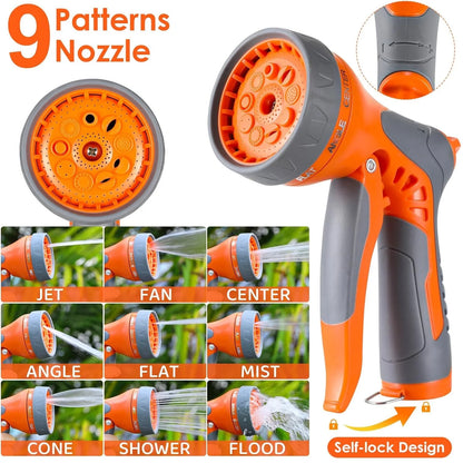 Tuinslanghaspel - Haspel - Sproeikop Tuinslang - Automatische - 30+2M - Haspel Tuinslang - Inklapbare Slanghaspel - met Wandbevestiging en 9-Standen Spuitmond