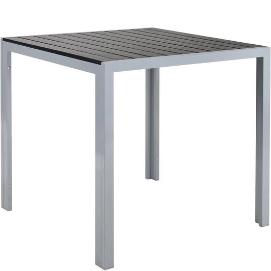Tuintafel - Klaptafel - Balkontafel - Picknicktafel - 75x75cm - Aluminium + Houtplastic WPC, Eettafel, Bistro Balkon Patio Tafel, Weer- en Hittebestendig - AntiSlip - Campingtafel - Donkergrijs