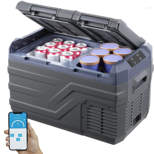 Elektrische Koelbox - Frigobox - Refrigerator - Car Fridge - Draagbaar - 32L - Dual Zone Compressor Koelbox - voor Auto, Camping en Reizen - Coolbox - Besturing via Bluetooth-app op smartphone