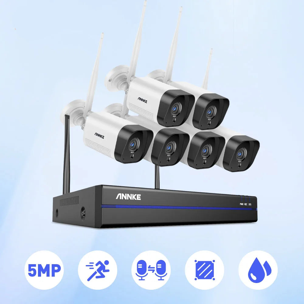 5MP Wifi Beveiligingscamera Set – Draadloos CCTV Systeem – IP Camera Beveiliging – NVR Recorder – 2TB HDD Ingebouwd – Nachtzicht 30m – Tweerichtingscommunicatie - QUORE
