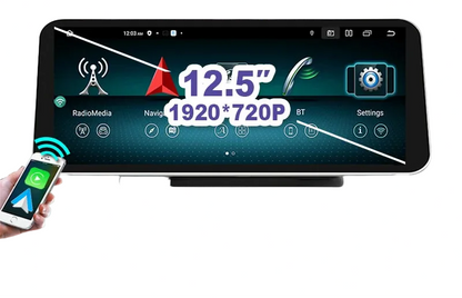 12,5'' Multimediascherm – Draadloos CarPlay – Android 14 Systeem – Auto Radio – Touchscreen – Plug & Play Installatie – 4G LTE Connectiviteit