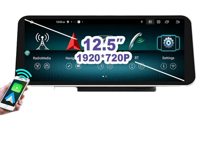 12,5'' Carplay Auto Radio – Multimedia Systeem – Touchscreen Navigatie – Android 14 – Draadloos CarPlay – 8GB RAM – 4G LTE Connectivity - QUORE