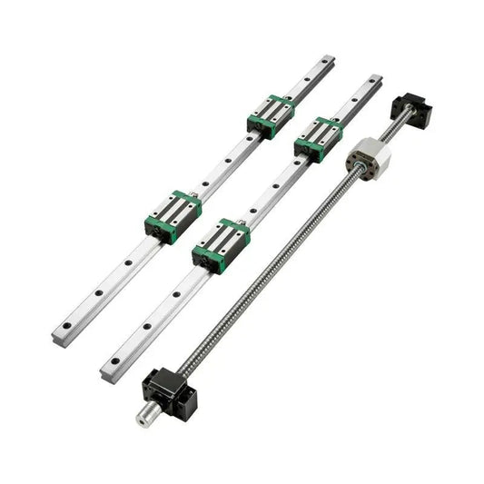 Guide Rail - 2Pcs Linear Guide Rail - Coupling Strip Set - 700MM - Slide Block - 4Pcs Slide Blocks RM1605 Ballscrew W/Ball Nut BF12/BK12 Nut- for CNC DIY Milling