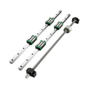 Guide Rail - 2Pcs Linear Guide Rail - Coupling Strip Set - 1000MM - Slide Block - 4Pcs Slide Blocks RM1605 Ball Screw W/Ball Nut BF12/BK12 Nut - for CNC DIY Milling