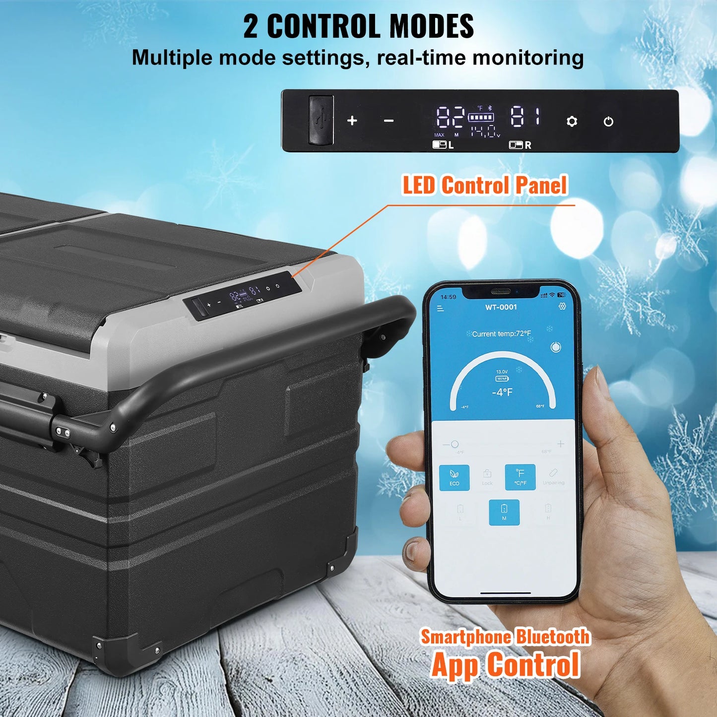Draagbare Koelkast – Auto Koelbox – Camping Koelkast – Mobiele Koelbox – 95 Liter – Instelbare Temperatuur – Stil En Energiezuinig