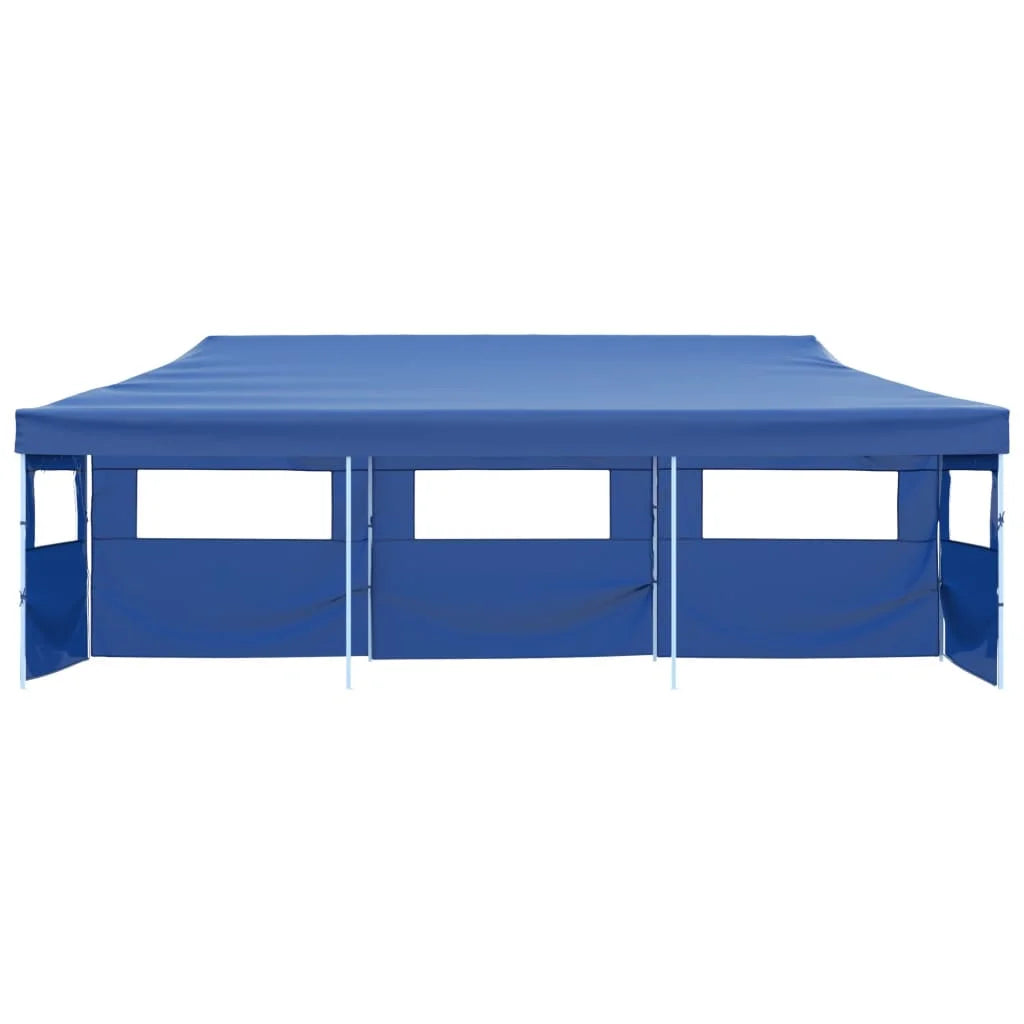 Partytent – Tuinpaviljoen – Ontvangsttent – Opvouwbare Tent – Markt Tent – 3x9 Meter – Waterdicht Oxford Polyester – Staal Frame - Blauw
