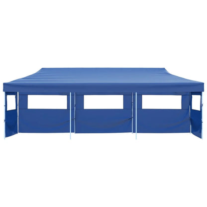 Partytent – Tuinpaviljoen – Ontvangsttent – Opvouwbare Tent – Markt Tent – 3x9 Meter – Waterdicht Oxford Polyester – Staal Frame - Blauw